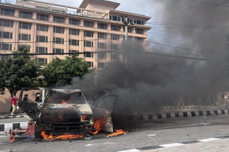 Youth-led Gen-Z protesters clash with police in Kathmandu, Nepal. Fourteen people confirmed dead and dozens injured as violence spreads nationwide.