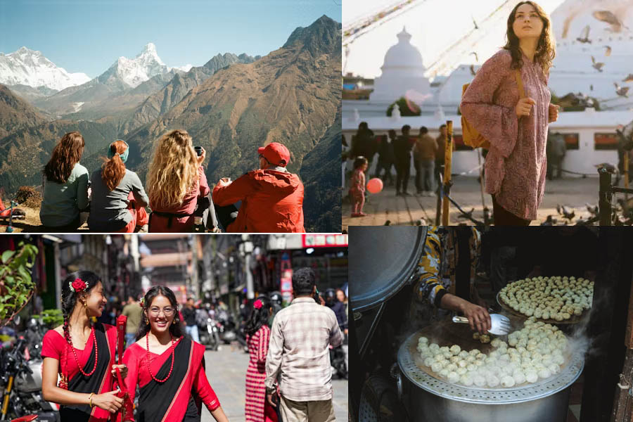 Foreign tourists trekking in Nepal’s Himalayan regions as Nepal records more than 1.158 million international tourist arrivals in 2025, with rising visits to Manaslu and Mustang.