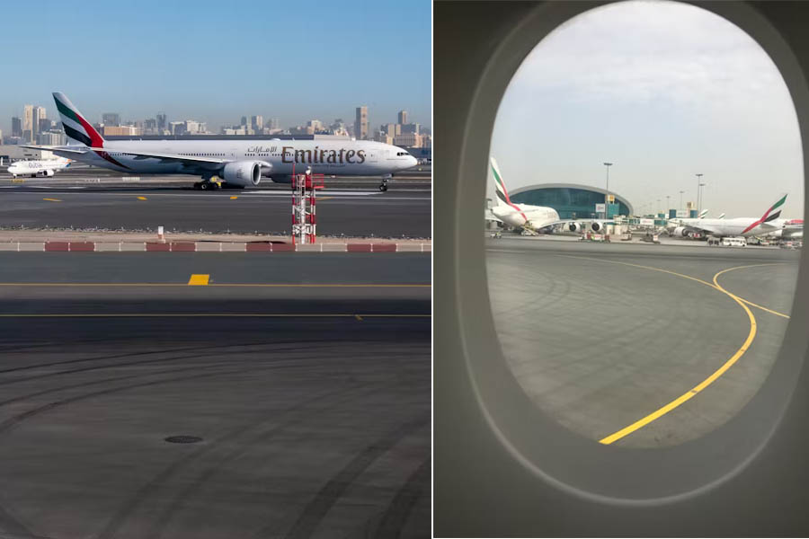 Emirates aircraft grounded as airline suspends Dubai flights until March 7.