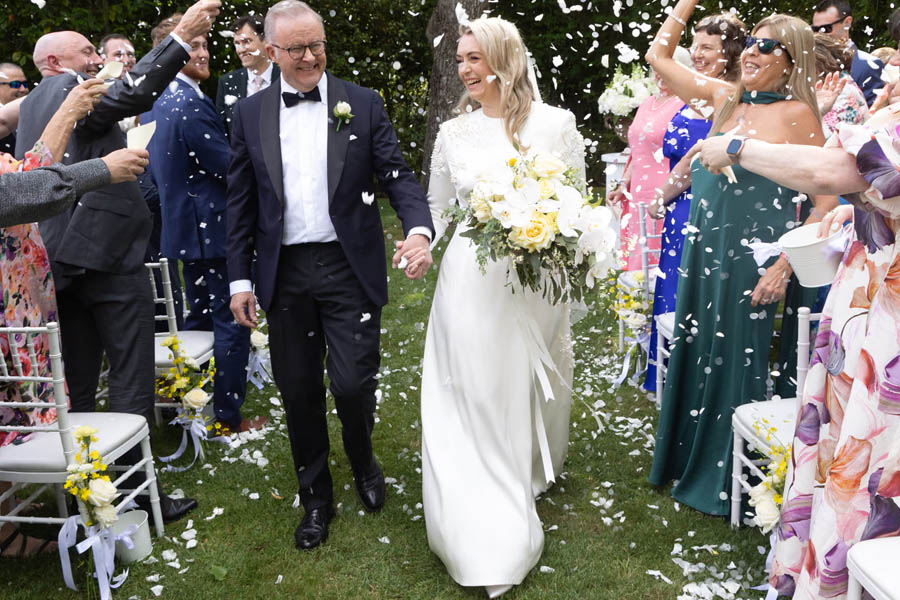 Prime Minister Anthony Albanese marries his partner Jodie Haydon during a private ceremony in Canberra attended by close family and friends.