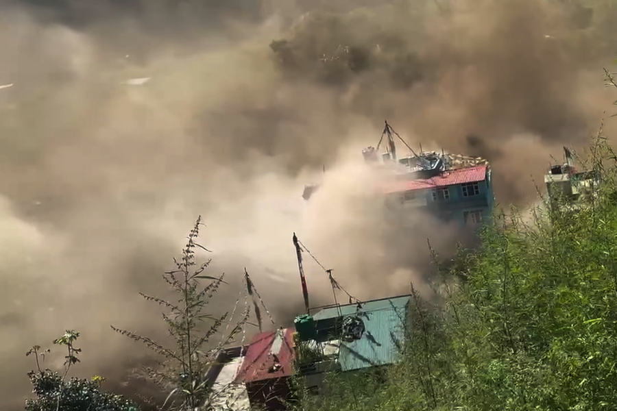 Epic flood Bhotekoshi River in Rasuwa