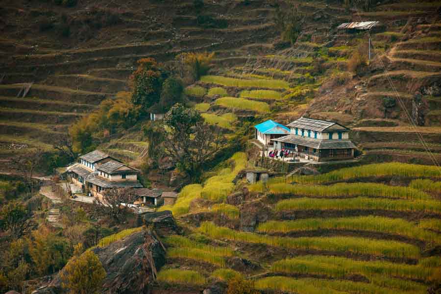 On the way to Bhujung village in Lamjung known as a living museum of Gurung culture and homestay destination