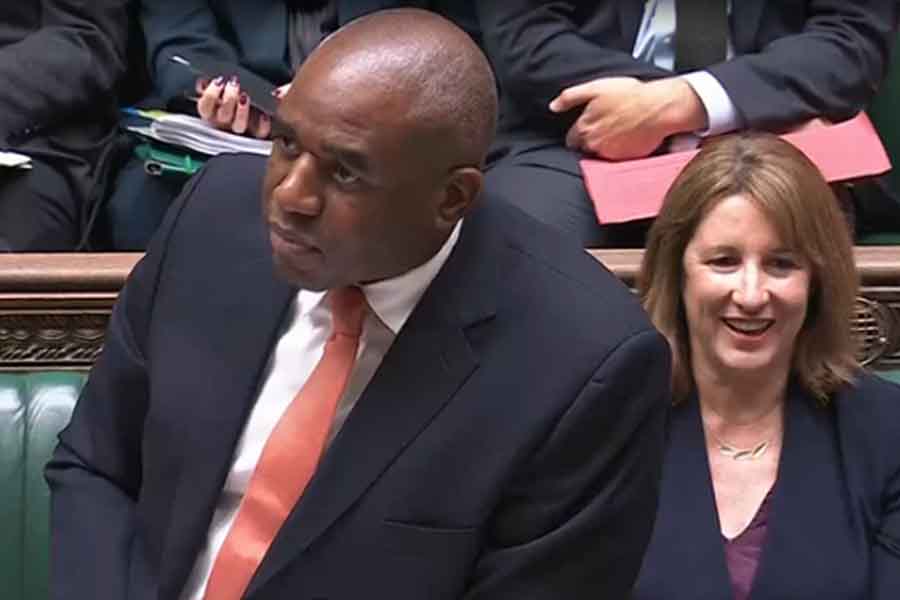David Lammy takes questions in parliament during PMQs