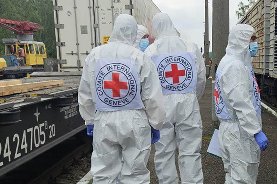 Ukrainian special team members during the repatriation of fallen Ukrainian soldiers’ bodies