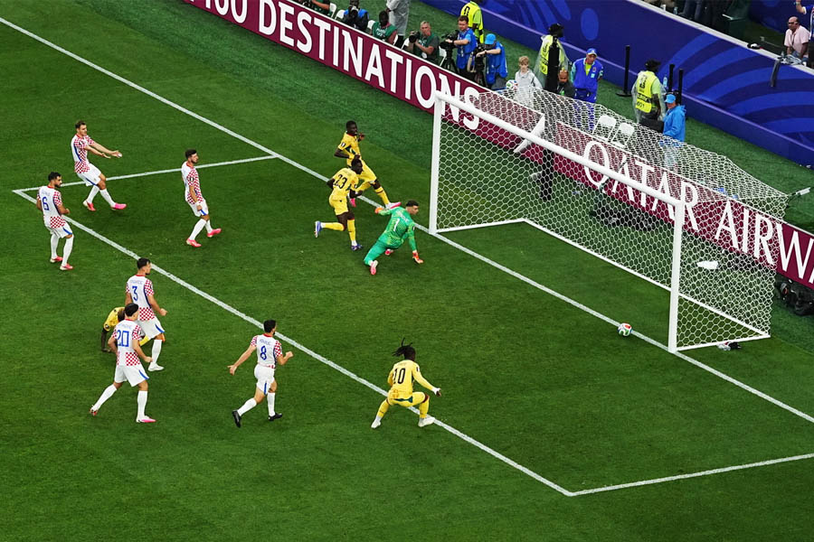Derrick Luckassen scores Ghana's equaliser against Croatia after VAR review