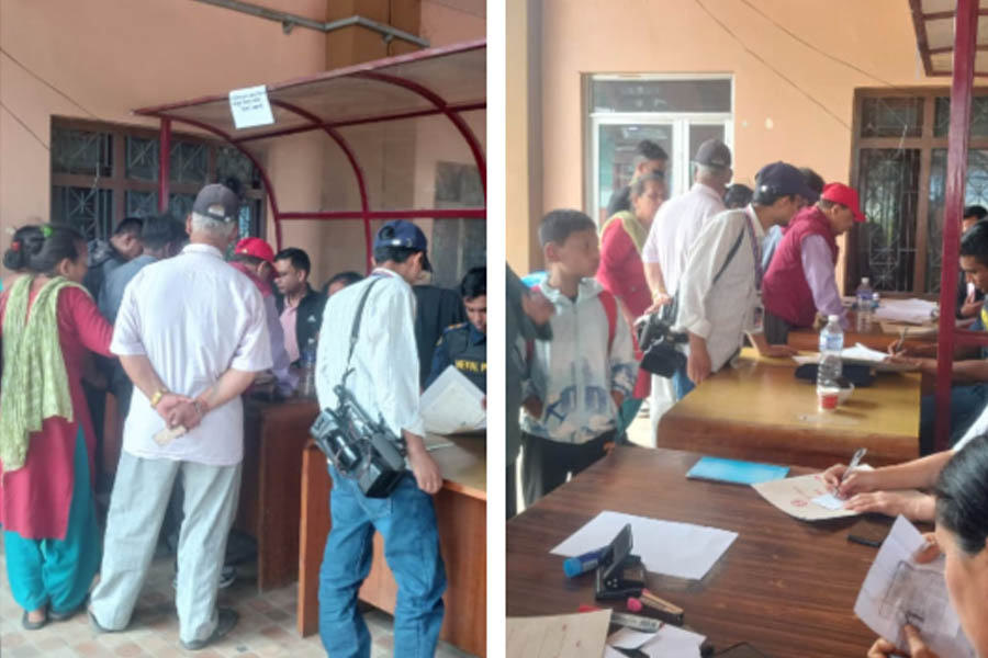 Displaced families at Dasharath Stadium holding center