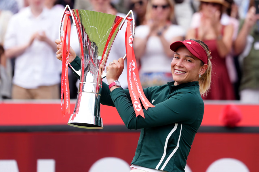 Croatia's Donna Vekic with the trophy – the world No 76 initially lost in qualifying but was reinstated as a lucky loser, going on to claim the biggest title of her career.