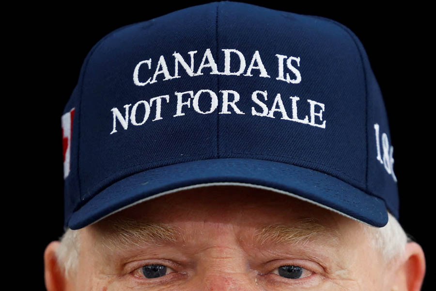 Ontario premier Doug Ford addressing reporters at a provincial and territorial leaders’ meeting in Ottawa.