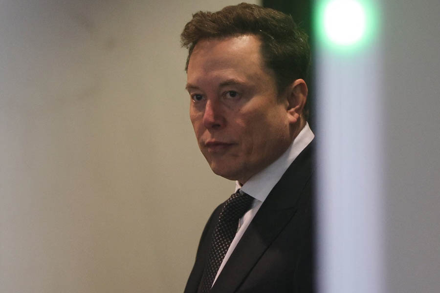 Elon Musk arrives at court in Oakland on Wednesday for the second day of testimony in his high-stakes legal battle against Sam Altman and OpenAI.