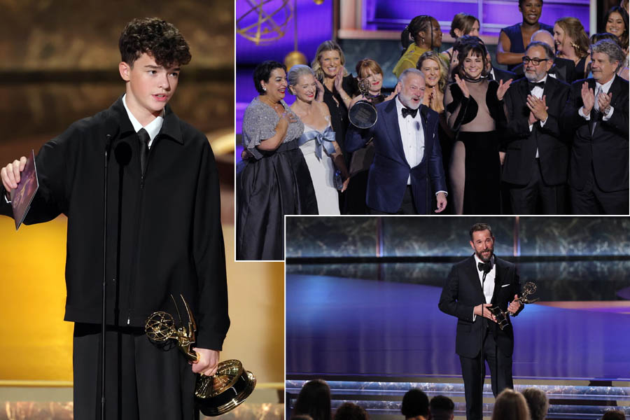 Emmys 2025 winners include The Pitt for Best Drama, The Studio for Best Comedy, and Adolescence for Best Limited Series, with stars and creators celebrating on stage