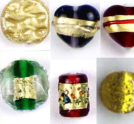 Gold Foil Glass Beads