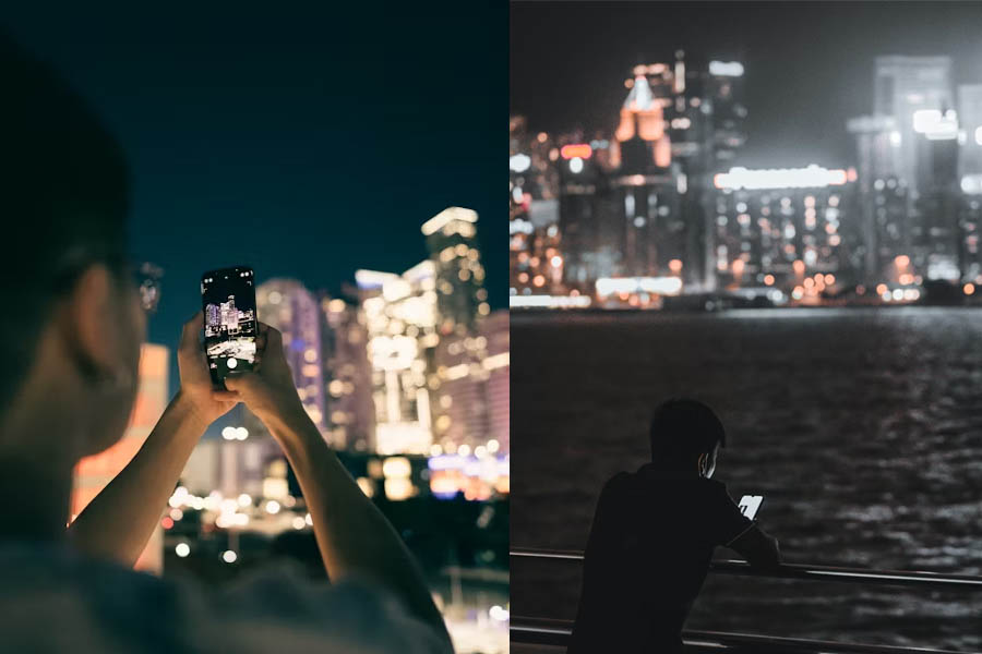 Hong Kong police officer using digital device representing new powers to request passwords and decrypt electronic devices under national security law