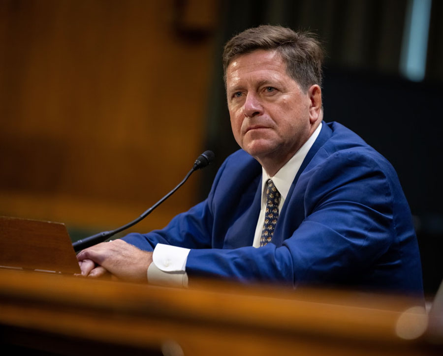 Jay Clayton testifies during his confirmation hearing in Washington DC on 15 July 2026