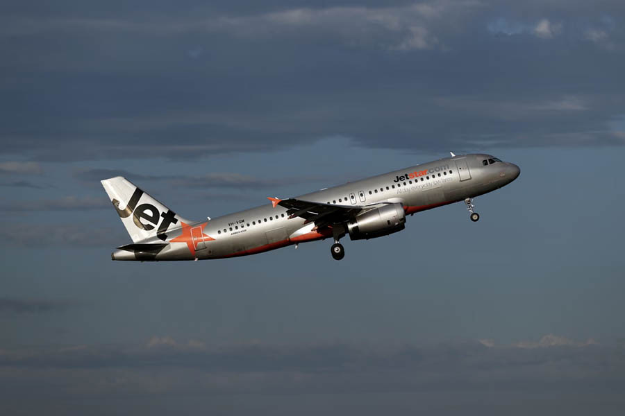 A Jetstar Airbus A320 on the tarmac, as the airline faces major disruptions from a global A320 recall in Australia.