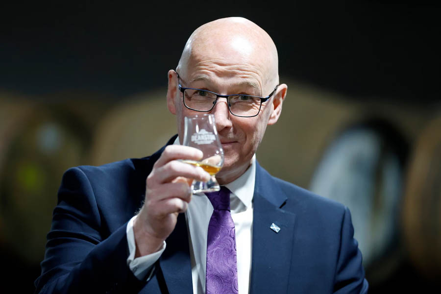 John Swinney at Deanston Distillery