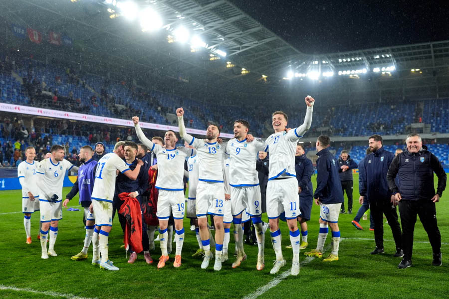 Kosovo prepares to play in front of nearly 14,000 fans at the renovated Fadil Vokrri Stadium on a historic night.