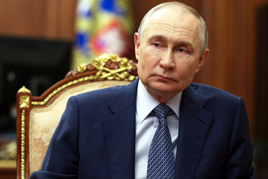 Russian President Vladimir Putin as the Kremlin claims it has developed “immunity” to US sanctions while Trump’s deadline for new measures approaches.