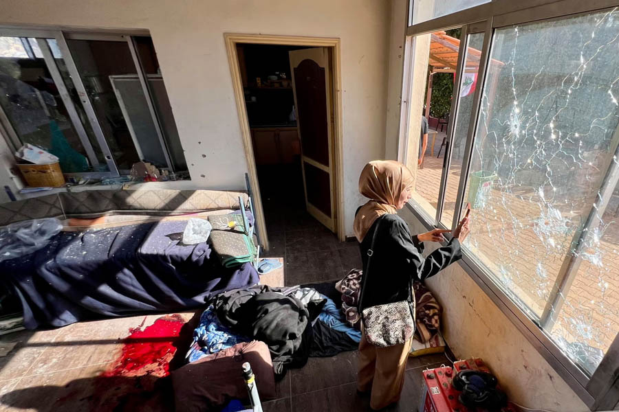 Blida municipality building in southern Lebanon, the site of Ibrahim Salameh’s killing, with Lebanese army presence following President Joseph Aoun’s orders.