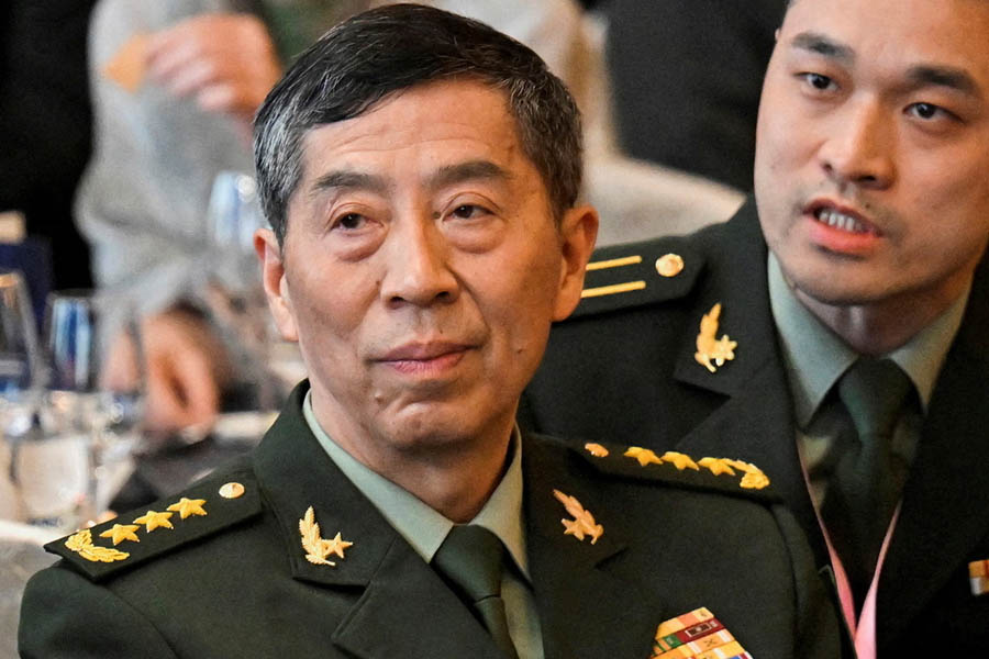 Former Chinese defence minister Li Shangfu attending the Shangri-La Dialogue security summit in Singapore on June 2, 2023.