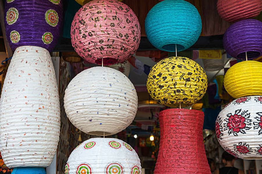 Lokta paper lamp shades