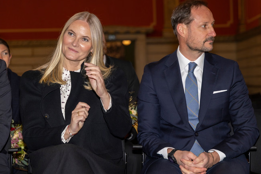 Crown Princess Mette-Marit with Crown Prince Haakon at a royal engagement before the Epstein files controversy