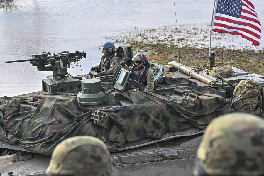 US tanks during NATO drills in Poland