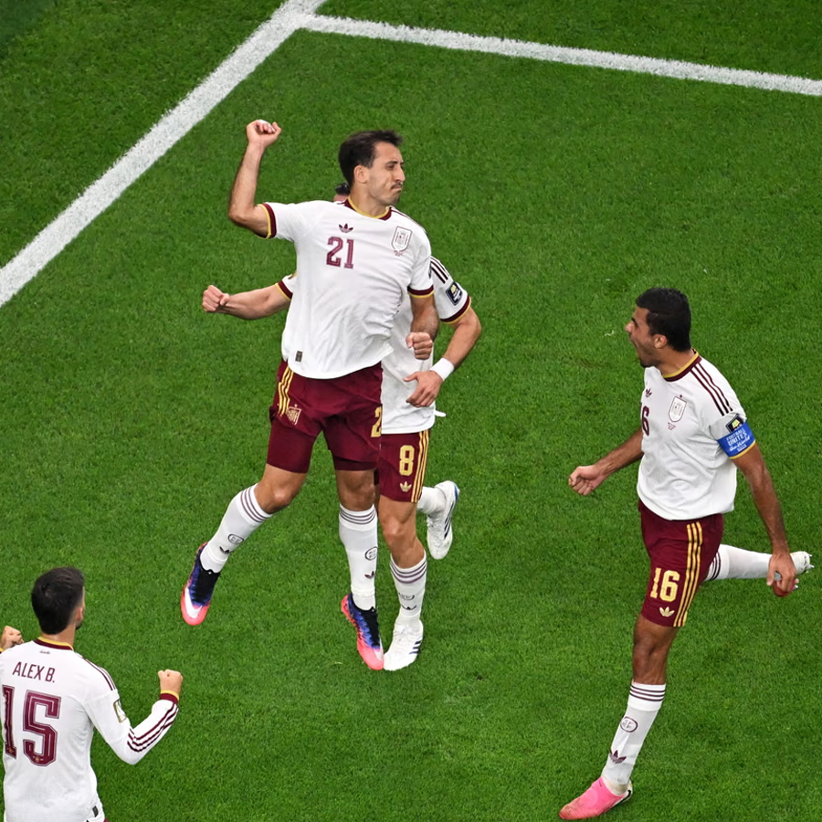 Oyarzabal celebrates scoring their first goal for Spain