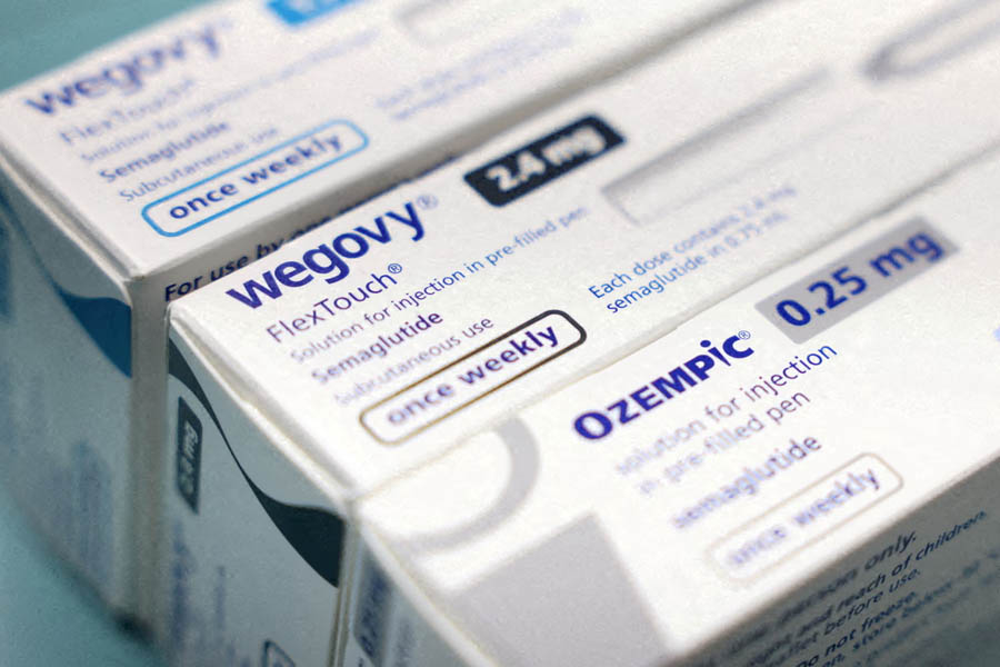 Boxes of Ozempic and Wegovy GLP-1 medications used for diabetes and weight loss treatment