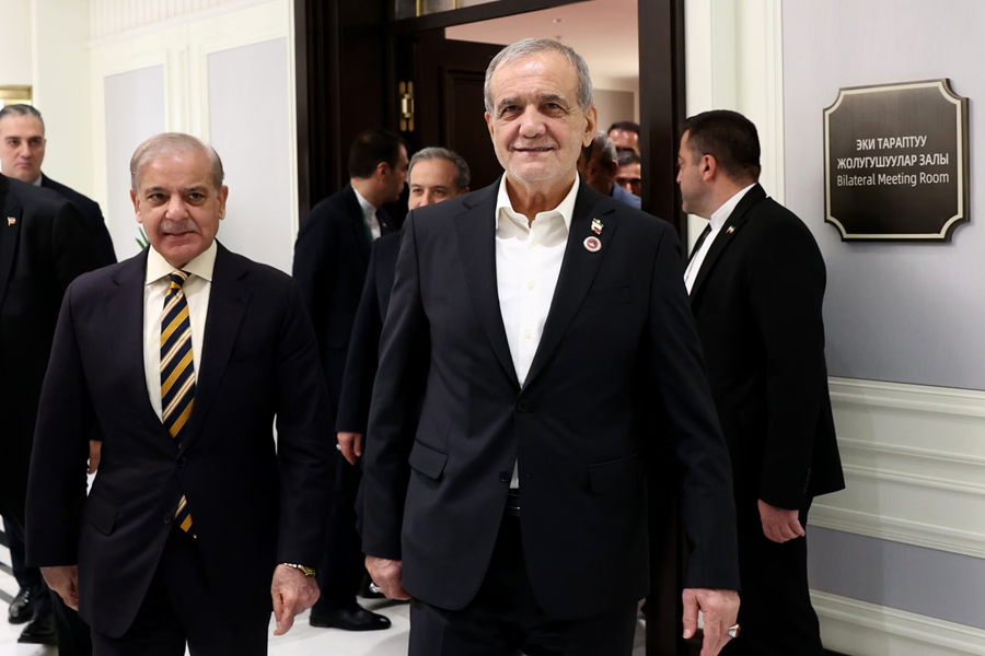 Pakistani prime minister Shehbaz Sharif and Iranian president Masoud Pezeshkian met on the sidelines of the Shanghai Cooperation Organisation summit in Bishkek, Kyrgyzstan.