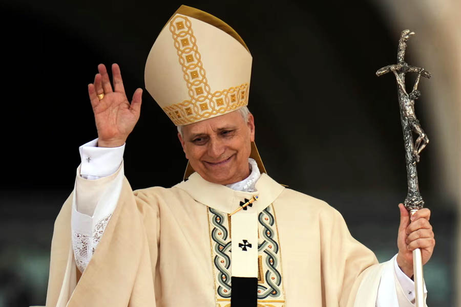 Pope Leo XIV holds inaugural mass at St Peter’s Square, on 18 May.