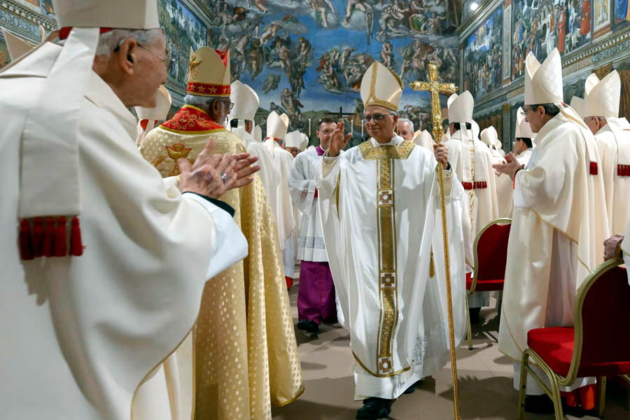 Robert Francis Prevost after his first Holy Mass as Pope Leo XIV.
