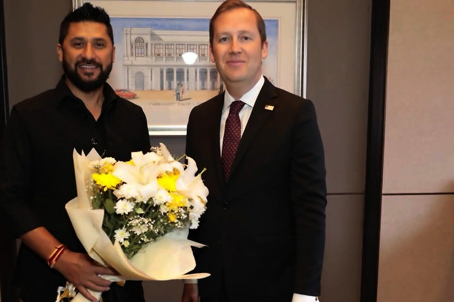 RSP Chairman Rabi Lamichhane meets US President Donald Trump's special envoy Sergio Gor in New Delhi