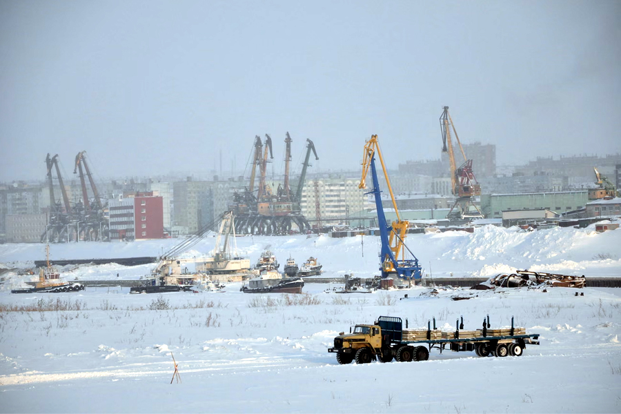 Russia's Dudinka seaport on the Northern Sea Route