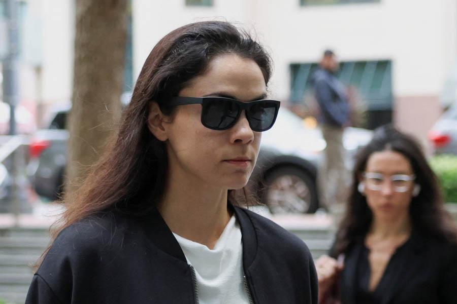 Shivon Zilis arrives at court to attend the trial in Elon Musk's lawsuit over OpenAI's for-profit conversion, in Oakland, California, on Tuesday.