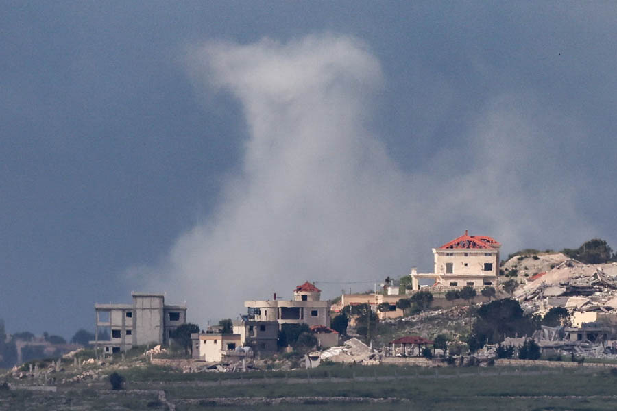 Smoke rising from explosion in southern Lebanon