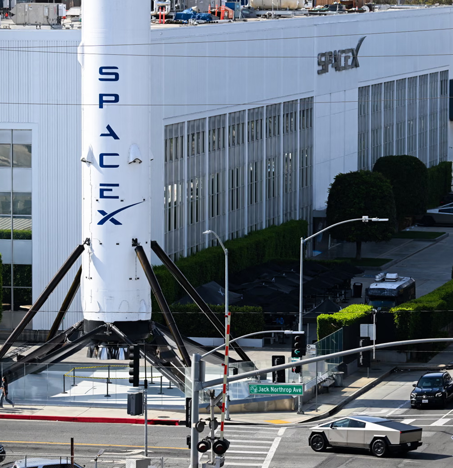Space Exploration Technologies' site in Hawthorne, California, where Elon Musk addressed employees on the morning of the company's historic IPO.