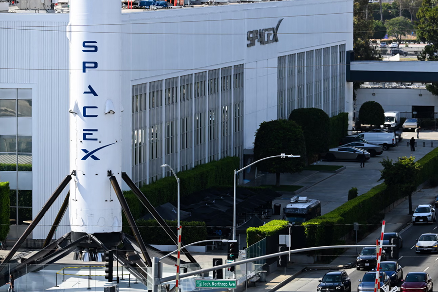 Space Exploration Technologies' headquarters and manufacturing site in Hawthorne, California