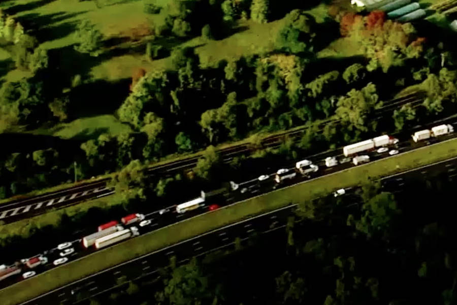 More than 100 vehicles stuck with flat tyres on busy Sydney motorway after sharp debris on road