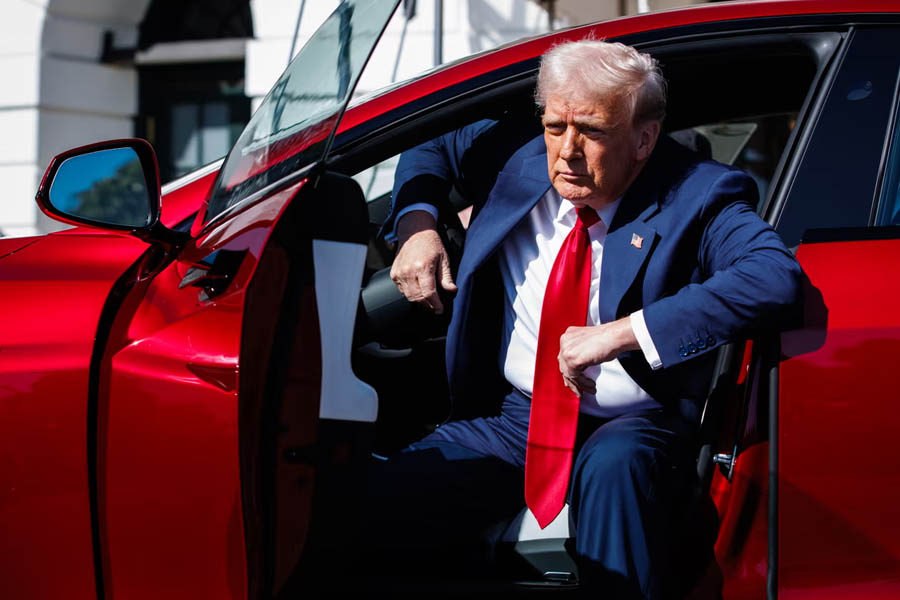 Tesla share plunge amid Trump feud wipes $152bn off Elon Musk’s company; Car company’s shares dropped by 14.2% and its billionaire CEO’s net worth reduced by $8.73bn