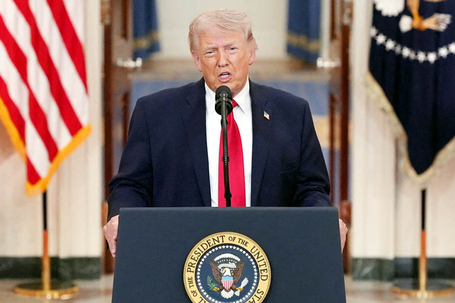 President Donald Trump addresses the nation from the White House, defending his decision to go to war with Iran while setting a new timeline of "two to three weeks" to conclude major operations.