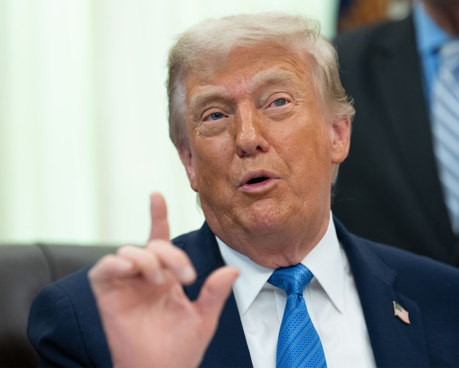 President Donald Trump gives remarks in the Oval Office about the escalating conflict with Iran