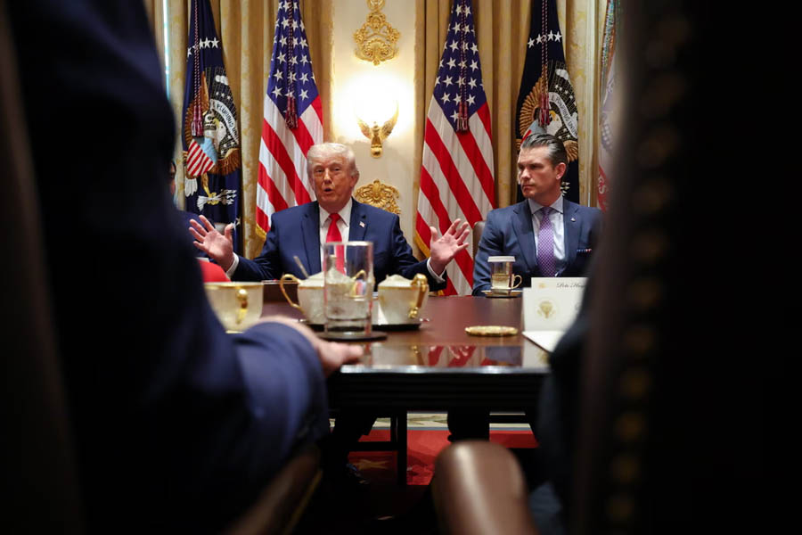 Donald Trump said no single country would have control over the Strait of Hormuz, and appeared to threaten Oman, a country with which the US has decades-long military and economic ties, warning he would 'blow them up' if they did not 'behave just like everybody else.'