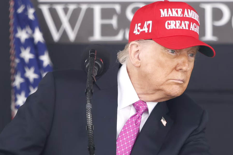 Trump wins temporary reprieve as he fights against court block on tariffs; US president rails against judges who ruled against him as appeals court grants pause until challenge is heard
