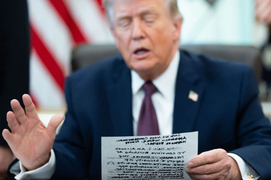 Trump at the White House on Tuesday during the signing ceremony of his executive order on mail-in voting.