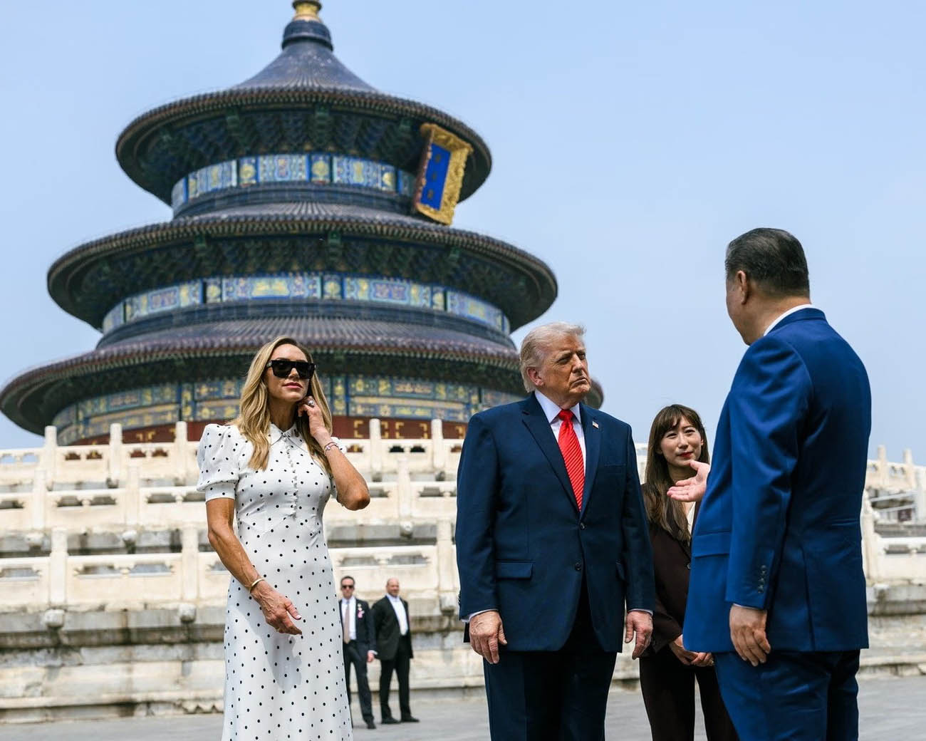 Donald Trump, pictured with Xi Jinping in Beijing, claimed China agreed there could be no tolls or restrictions in the strait of Hormuz.