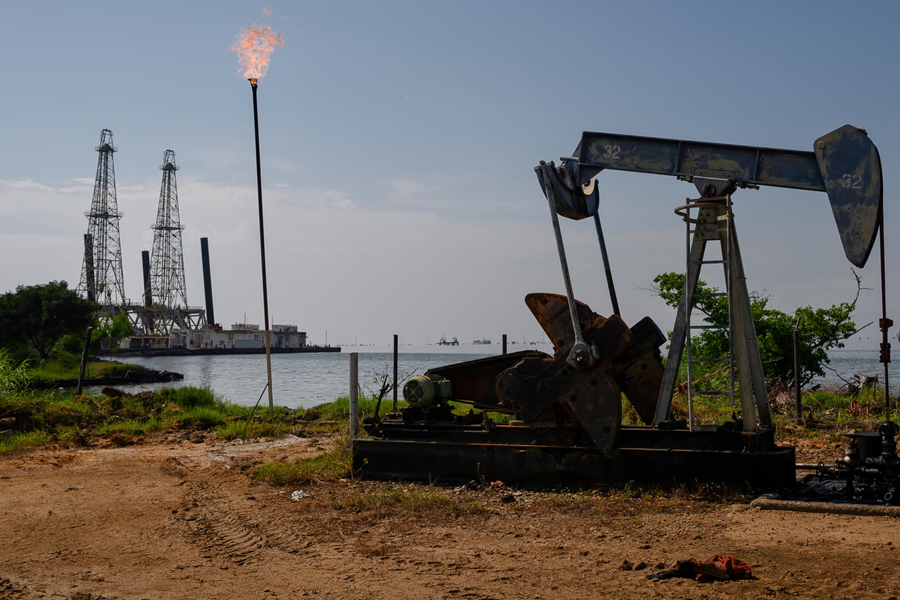 Oil pumpjack Lake Maracaibo