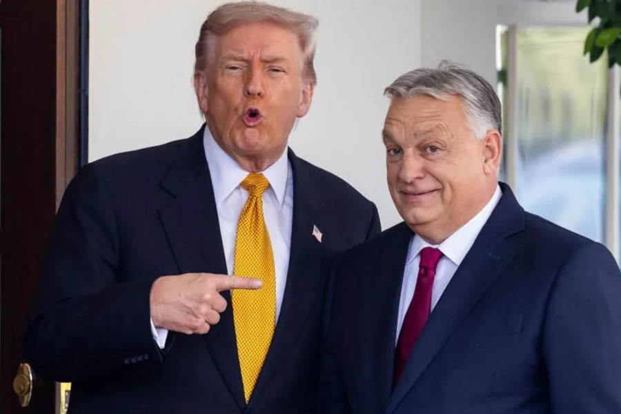 Viktor Orbán standing alongside Donald Trump, highlighting their political alliance and shared conservative policies in Europe