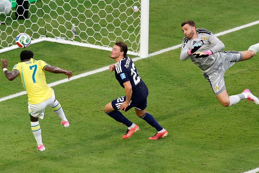 It's a long way back now for Scotland as Vinicius Junior makes it 2-0