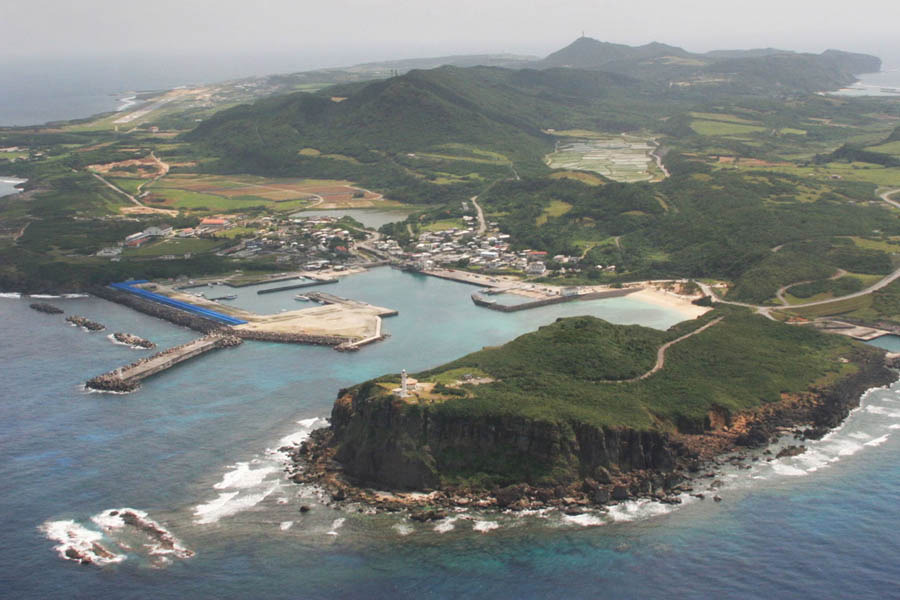 Aerial view of Yonaguni Island in Okinawa, Japan, showing the remote island that will host new Japanese surface-to-air missile systems by 2031.