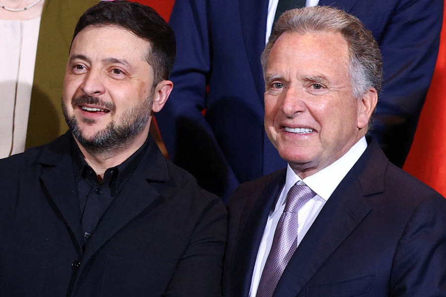Ukrainian President Volodymyr Zelenskyy and US special envoy Steve Witkoff at the Berlin chancellery during diplomatic talks on Ukraine’s security.
